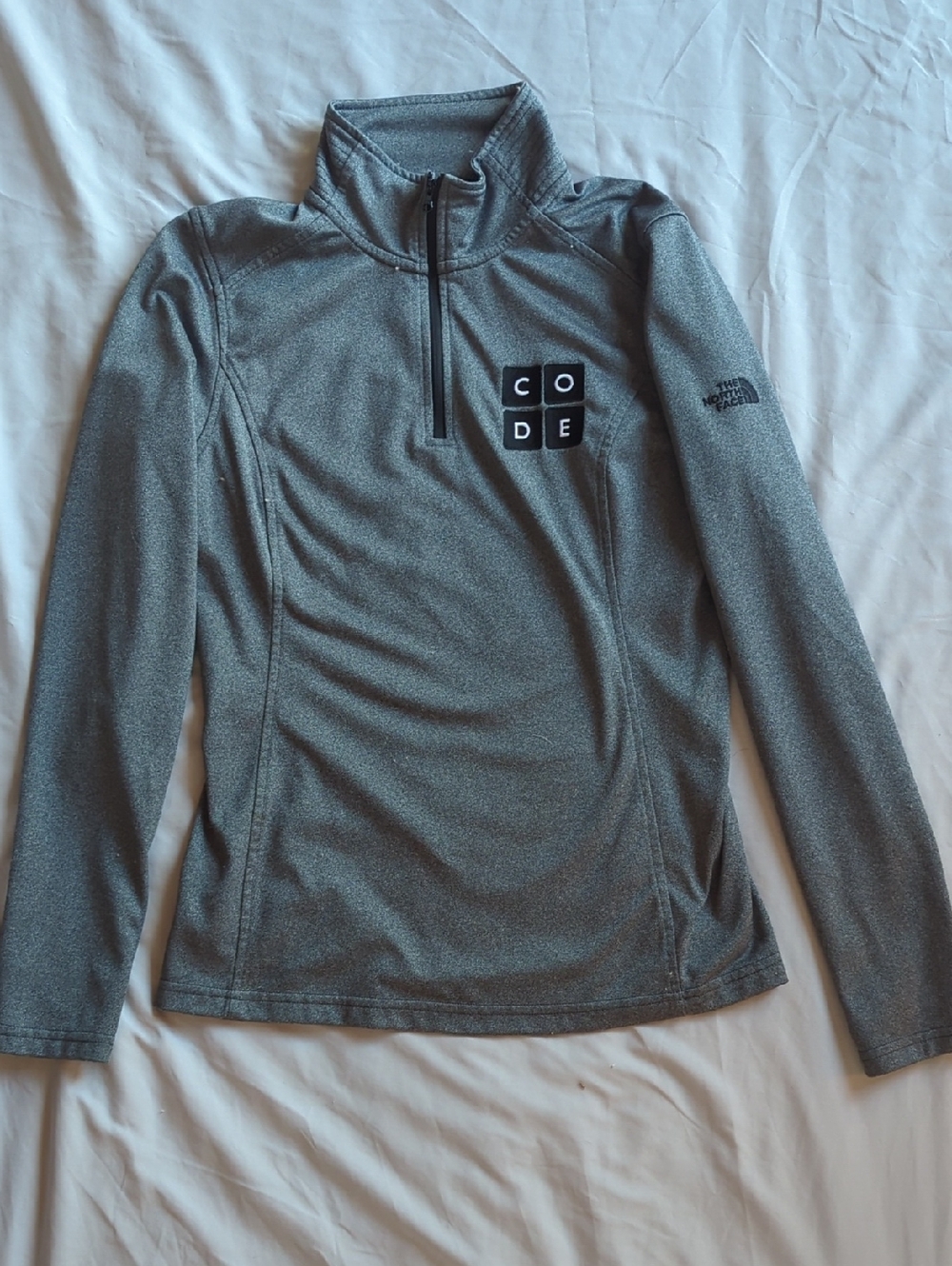 The North Face Gray Quarter-Zip Pullover with CODE Patch